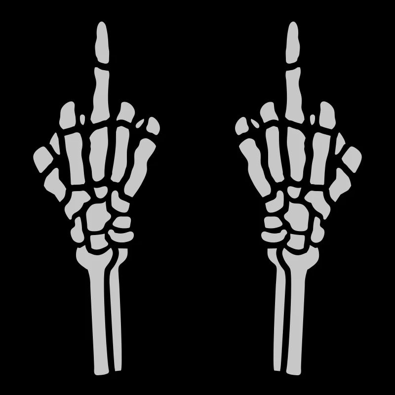 2 hands middle finger bone