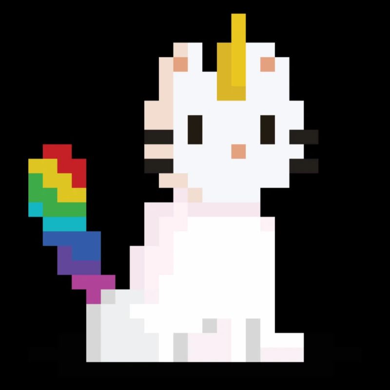 Chat licorne Pixel