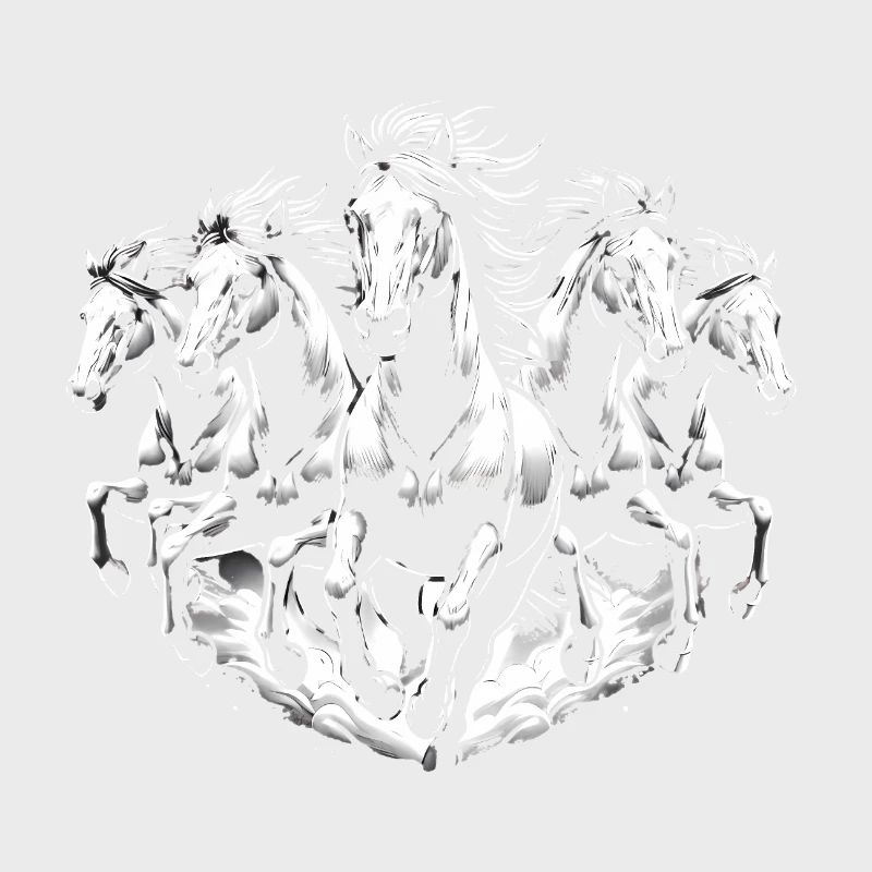 Chevaux de course Dynamic Noir Blanc Design