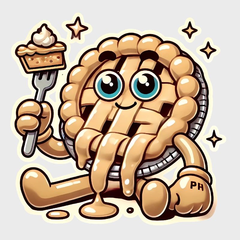 Funny Existential Pie Cartoon Design