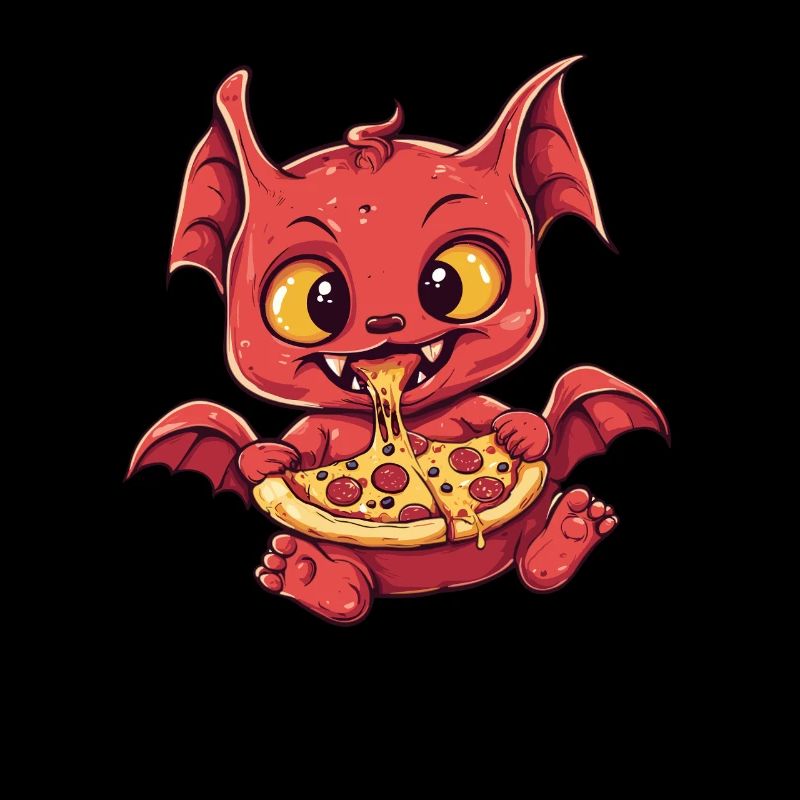 Devil with pizza