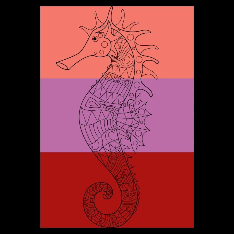 Hippocampe tendance - multicolore