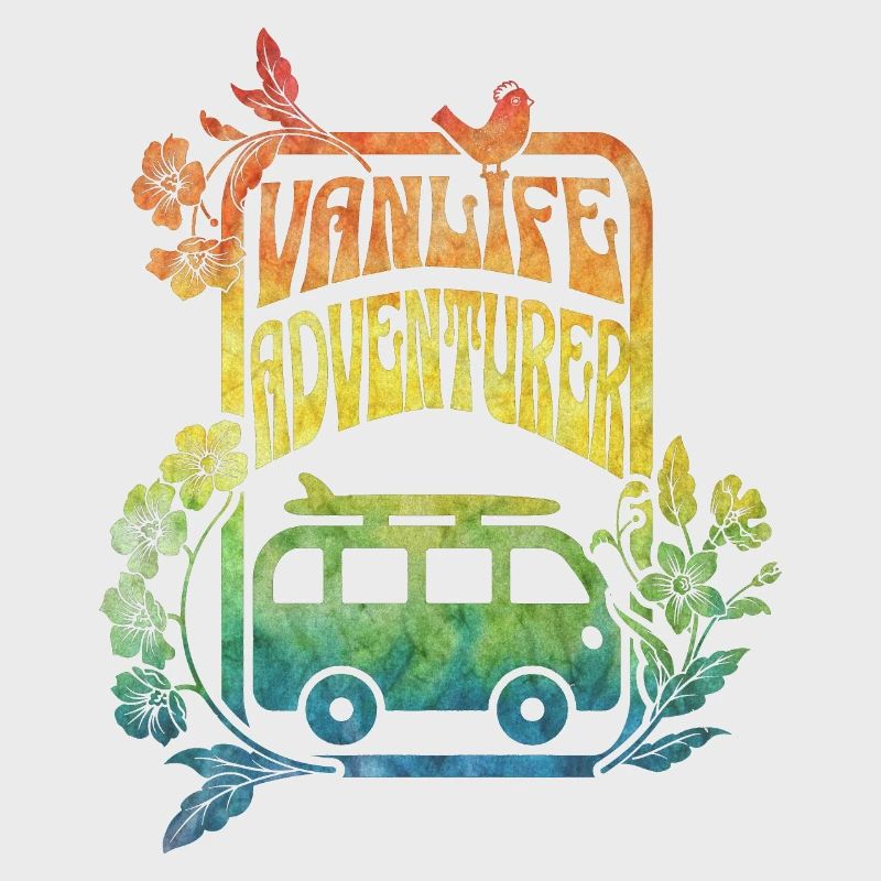 Vanlife - Regenbogenfarbene Blumen