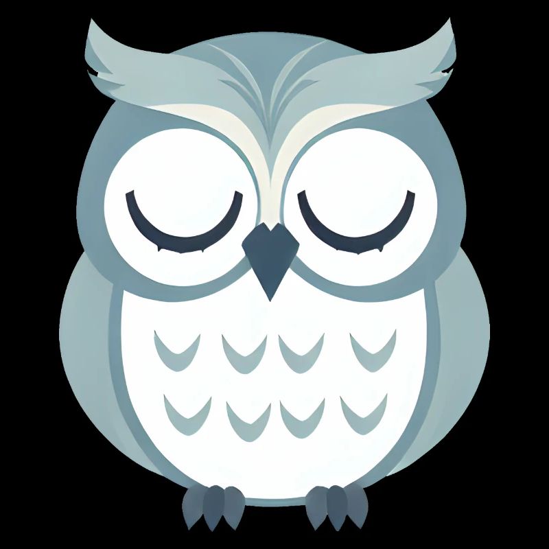 Verschlafene graue Eule sitzt auf Ast