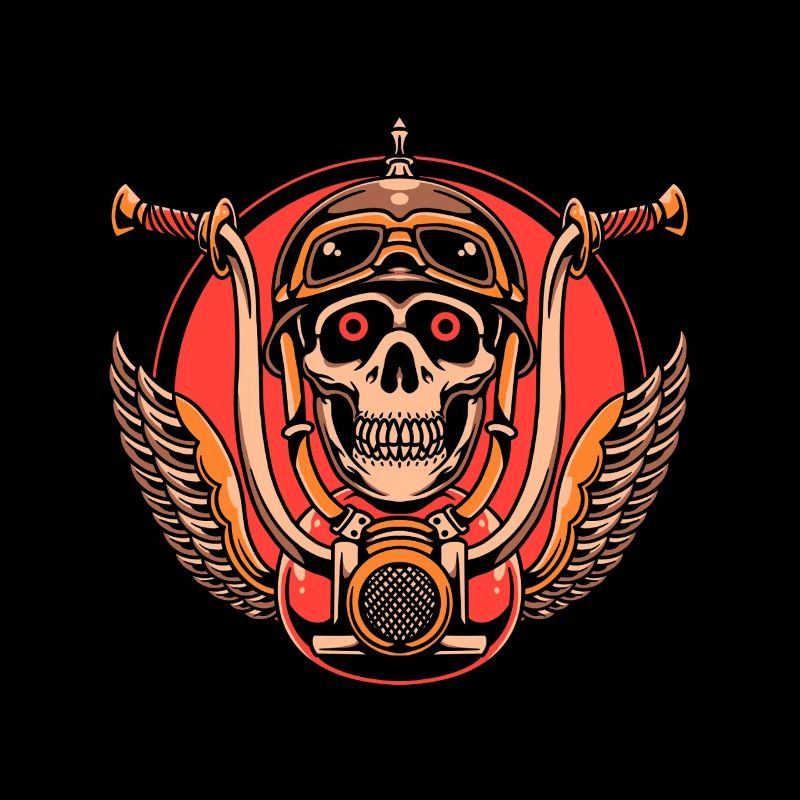 Skull Biker Chopper Motorrad Biker