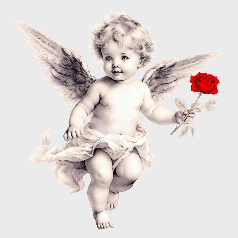 Amor mit Rose