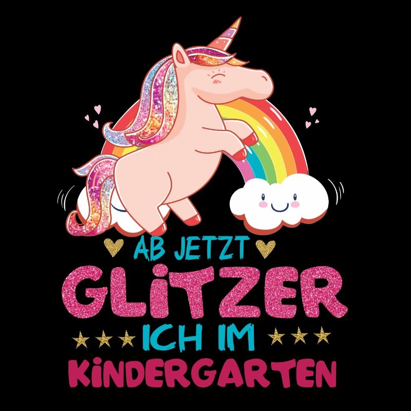 Kindergarten Mädchen Einhorn Glitzer Pink Geschenk