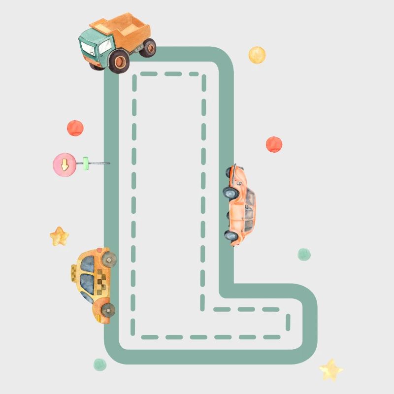 Letter l vehicle - personalized child gift