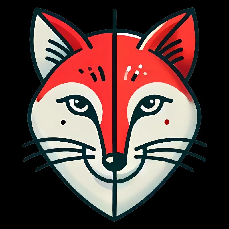 Geometric Split Fox Illustration