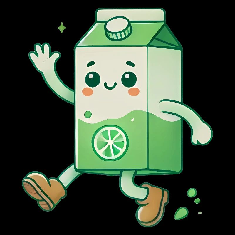 Boîte de jus de dessin animé Conception de personnage