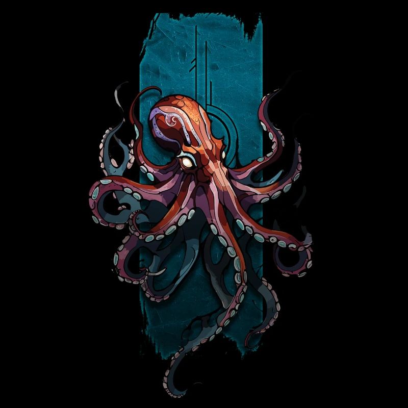 Crimson Depths: Red Octopus