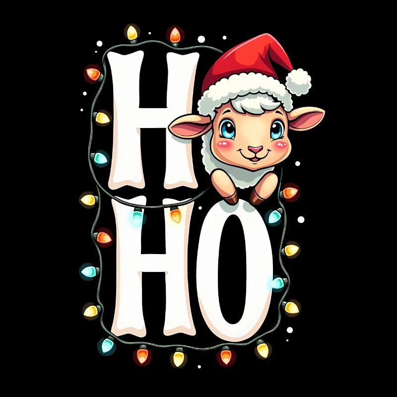 ho hoho - schaf spruch - Weihnachtshemd