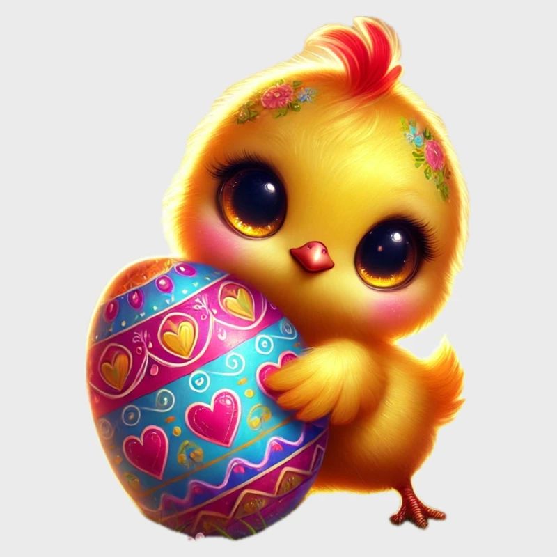 Easter chicks with egg