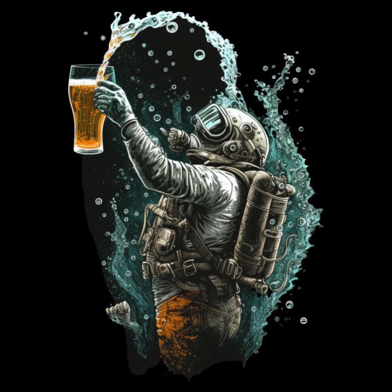 Coole Taucher mit Bier Illustration