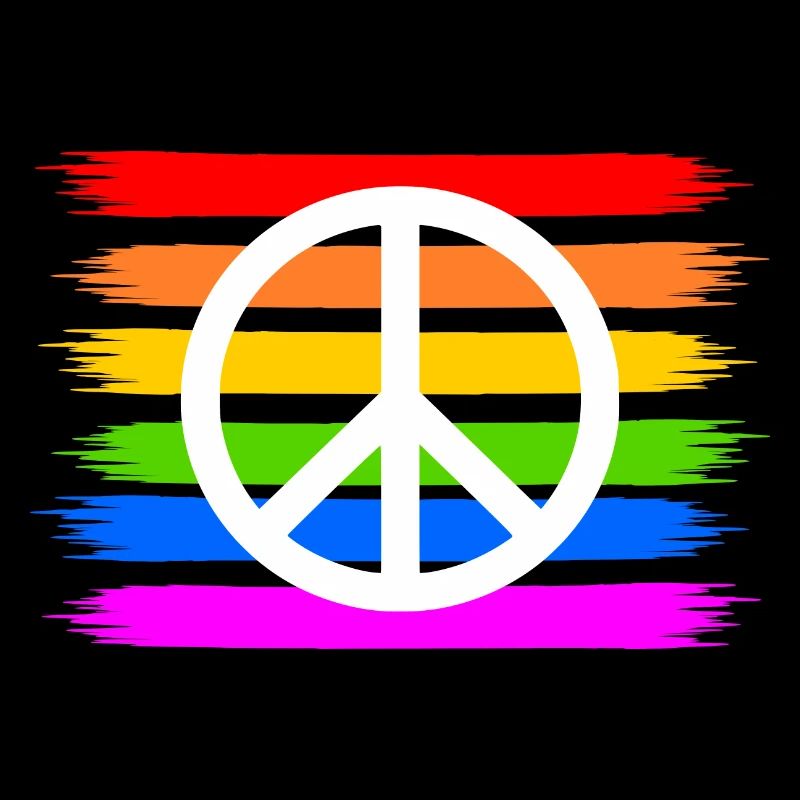 Peace Peacezeichen auf Regenbogenfahne regenbogen