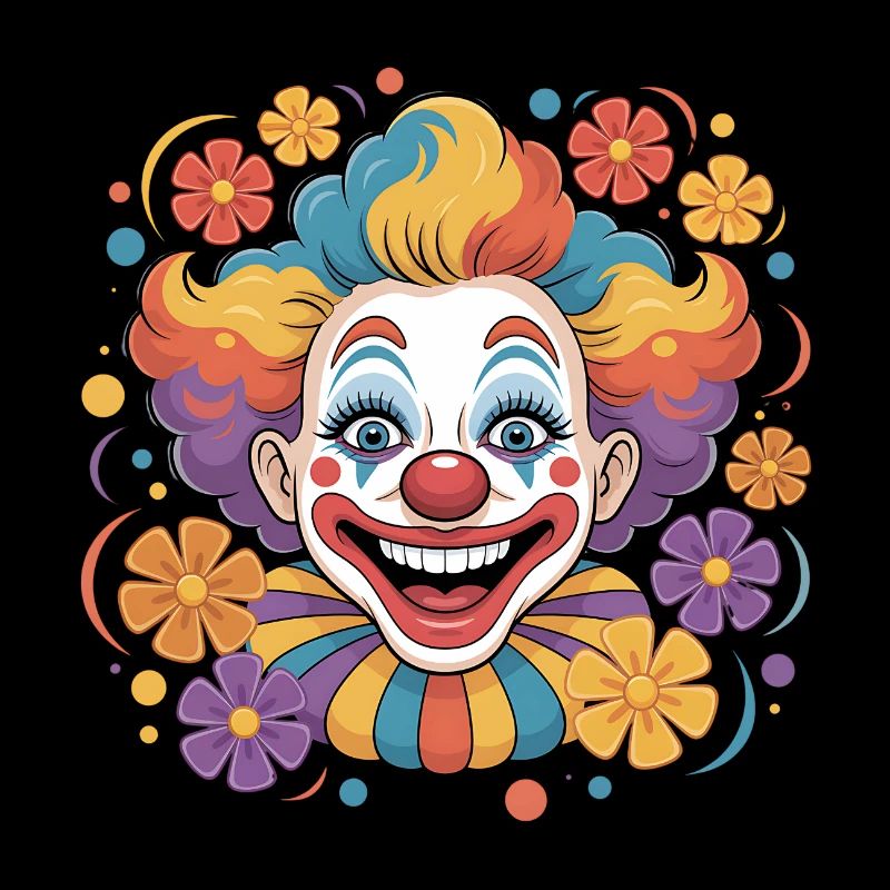 Clown joyeux avec des fleurs