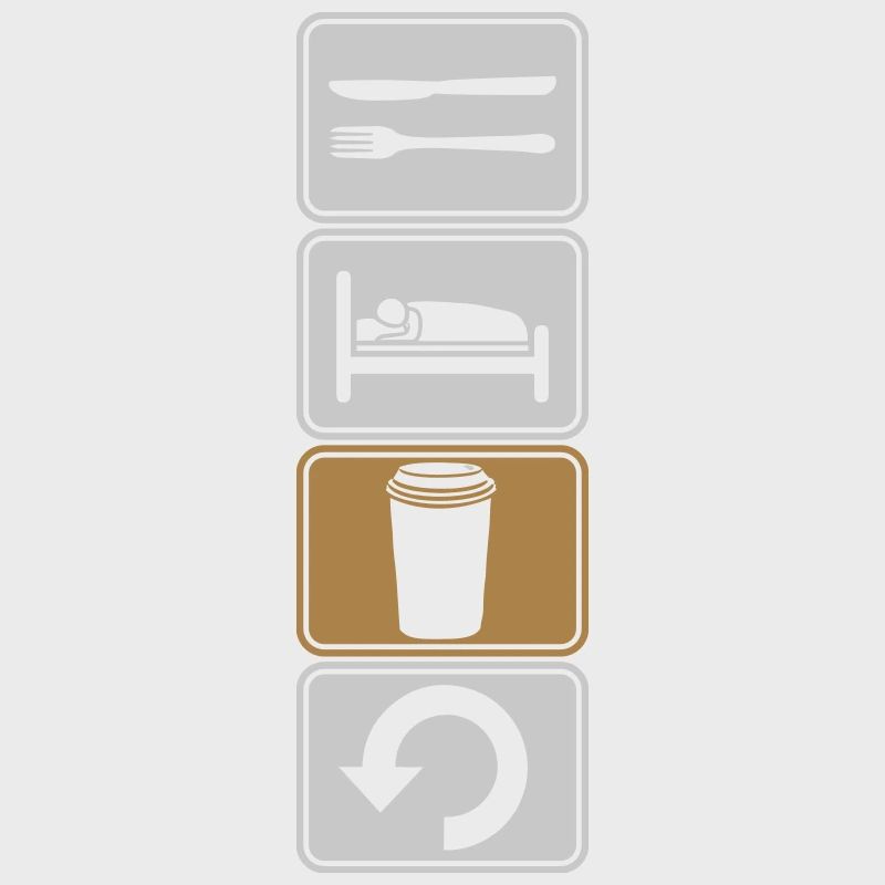 café manger dormir répéter