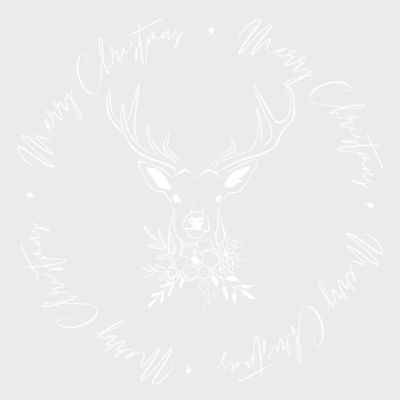 Merry Deer Circle - white