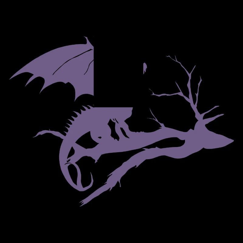 Dragon Design Silhouette Dead Tree