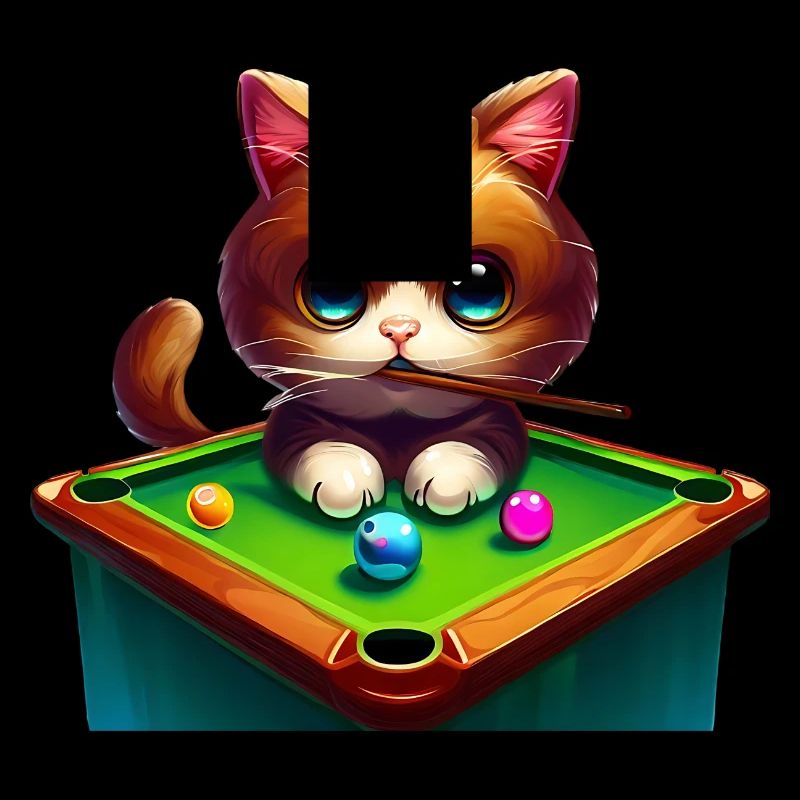 Chat à la table de billard