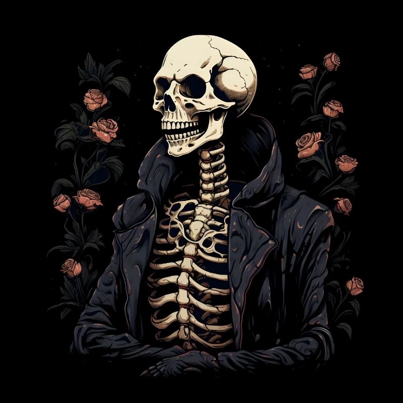 Halloween Skelett Mit Rosen