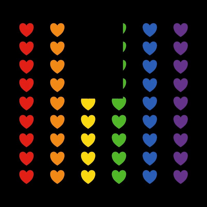 Drapeau arc-en-ciel coeurs