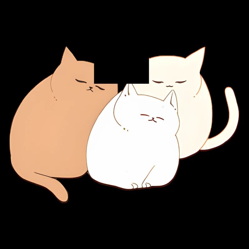 3 sleeping cats