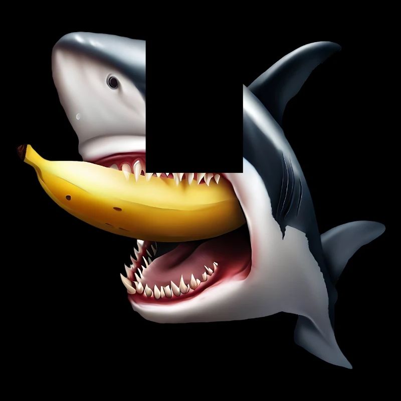 Le requin mange de la banane