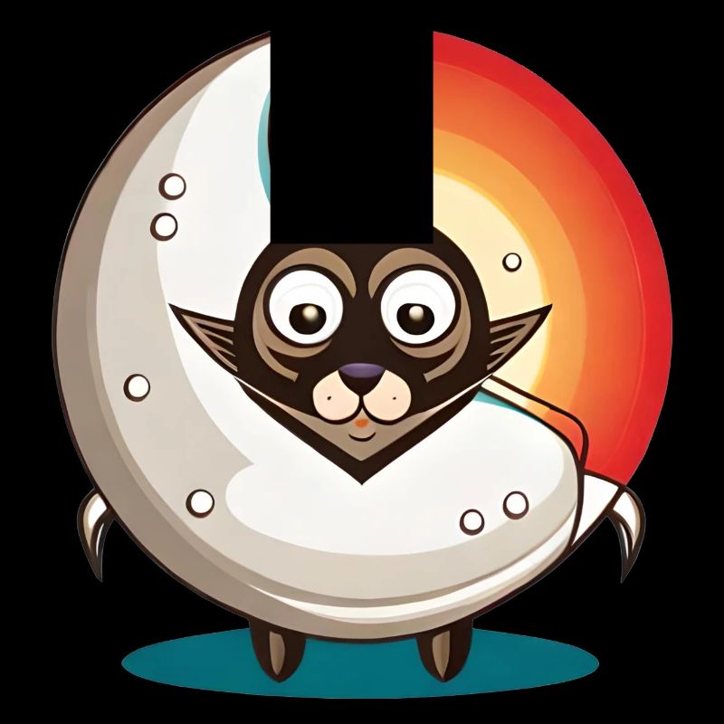 Chat avec une lune