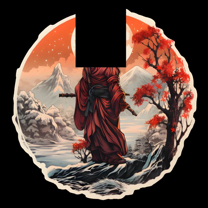 Samurai in a snowy landscape
