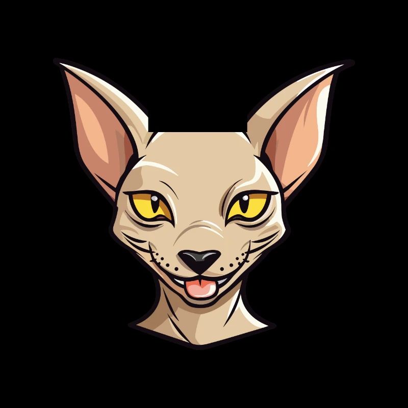 Peterbald chat dessin animé aquarelle illustration