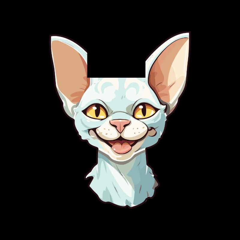 Devon Rex chat dessin animé aquarelle Illustration