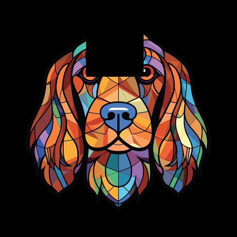 Englischer Cocker Spaniel Hund Buntes Aquarell Haustier