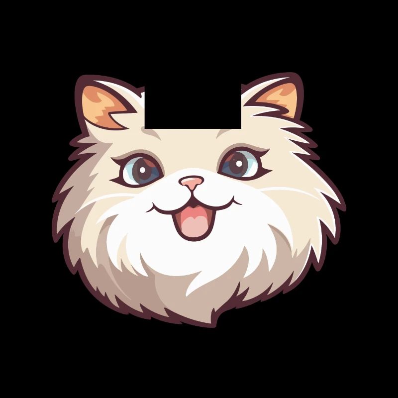 Ragamuffin chat dessin animé illustration à l’aquarelle