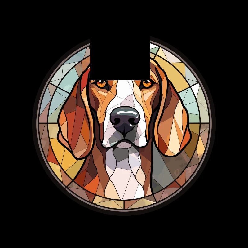 Treeing Walker Coonhound chien race vitrail C
