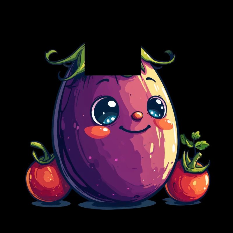 Eggplant Comic Face