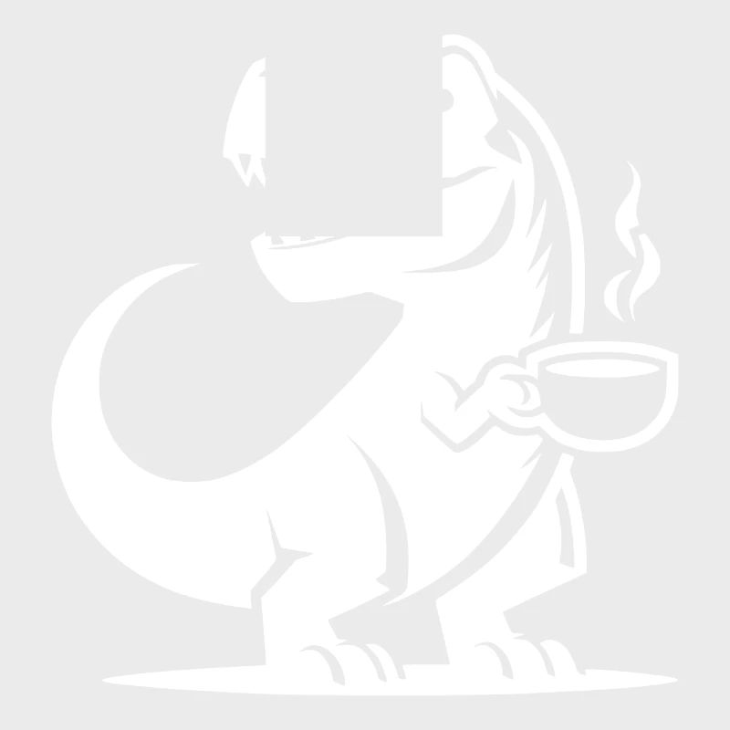 Caffeine Dinosaur T-Rex with Coffee Cup