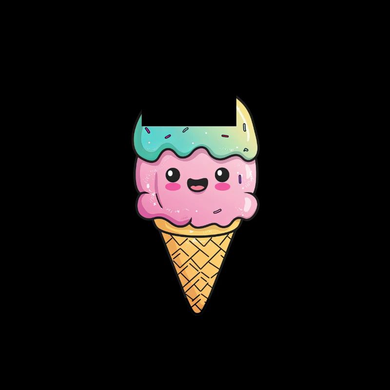 Eiscreme mit Gesicht