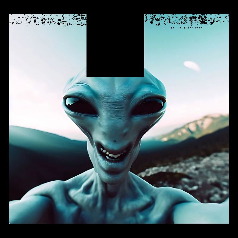 Selfie extraterrestre dans les montagnes