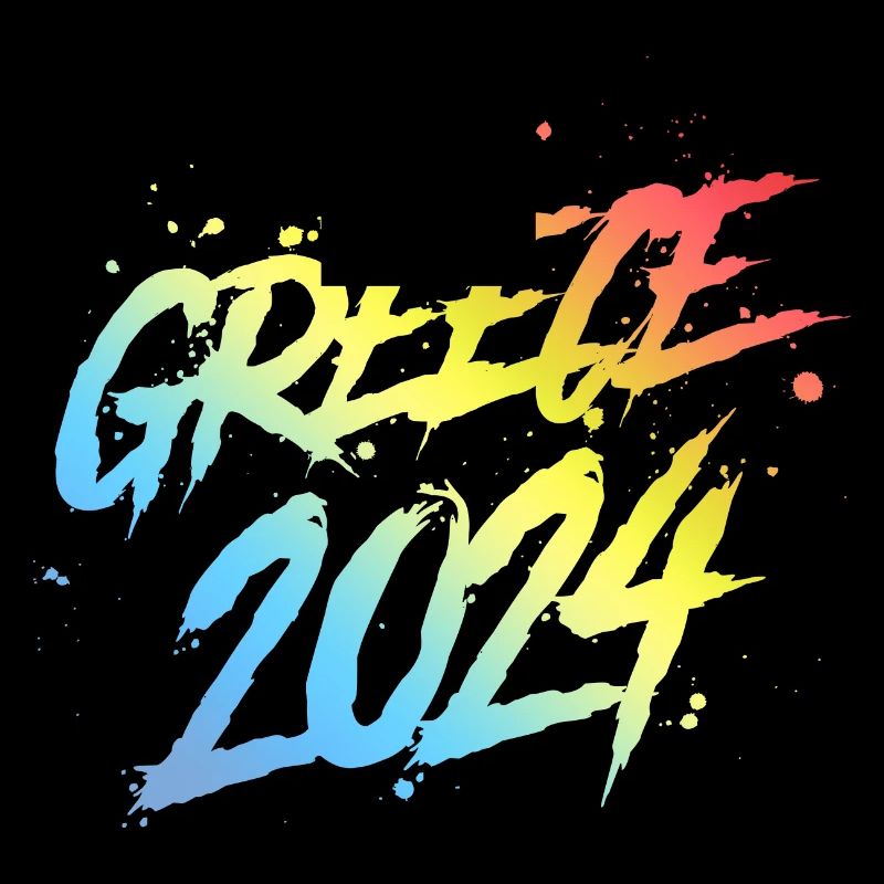 Grèce 2024 Équipe de vacances colorée