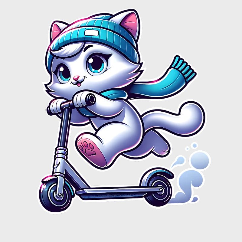 E-Scooter E-Roller Tretroller Katze
