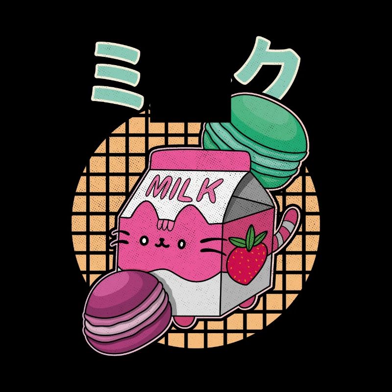 Erdbeeren Milkshake Japan Macaroon Spruch