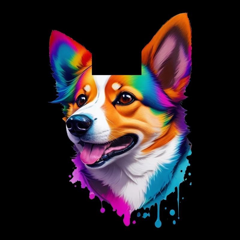 Corgi Farbenfroher Hund Regenbogen Hunderasse