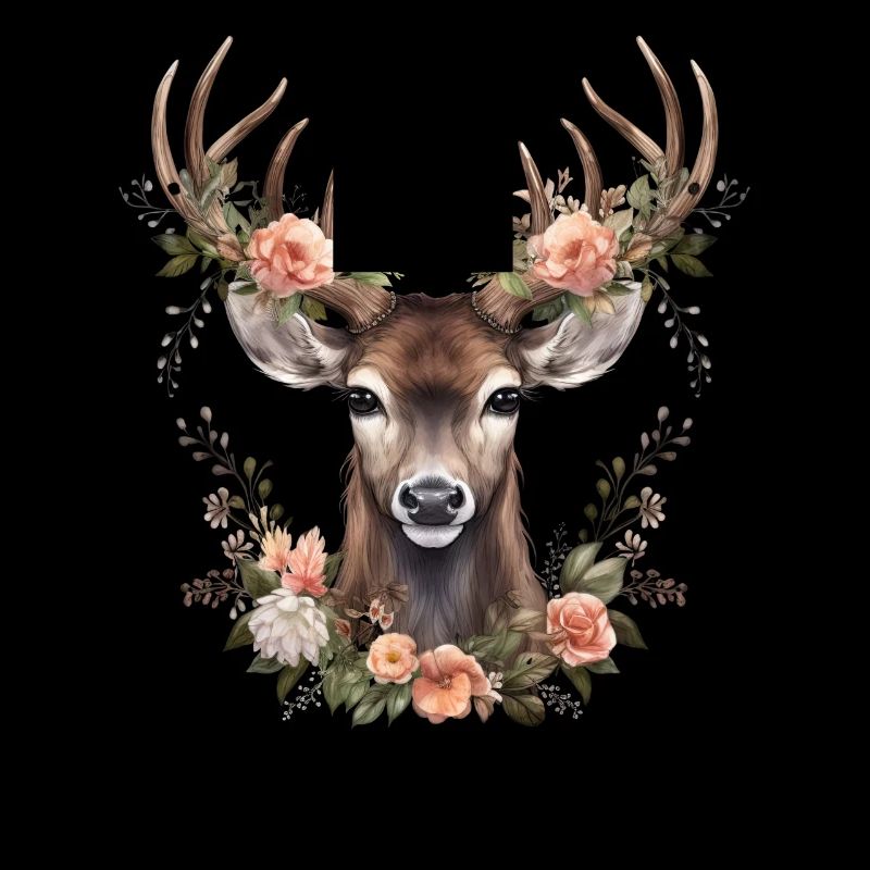 Remplacement Dirndl Cerf Bois Cerf Fleurs Dames