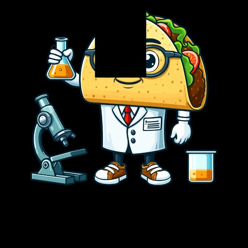 Drôle de scientifique tacos avec microscope