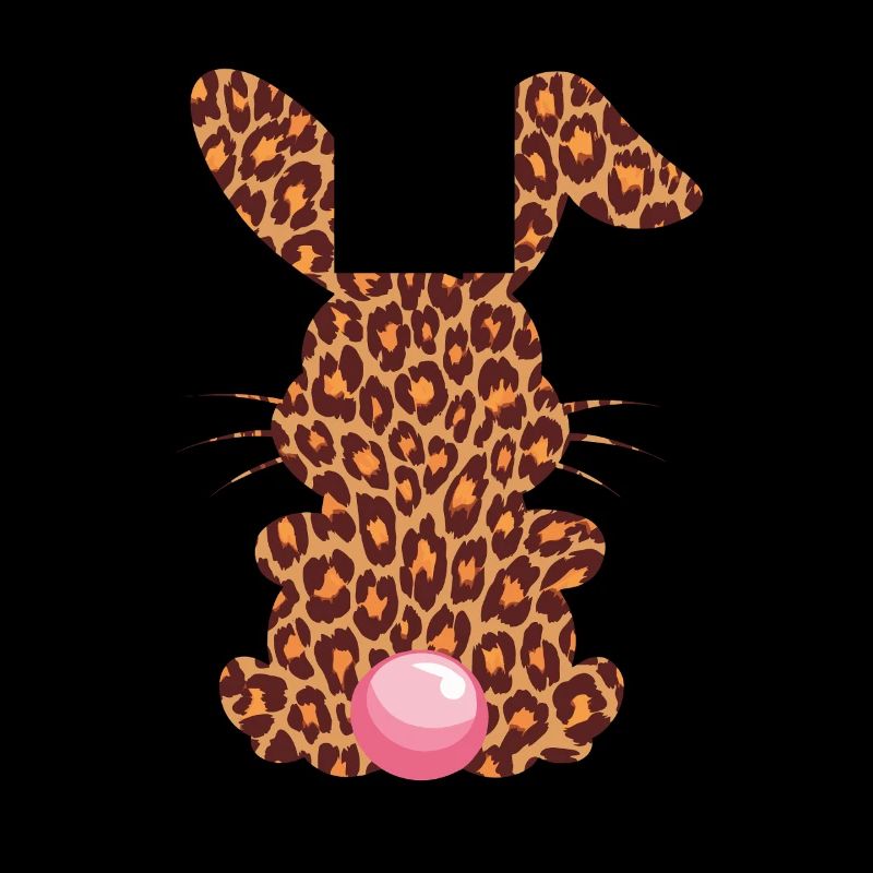 Lapin à imprimé léopard avec bulle rose