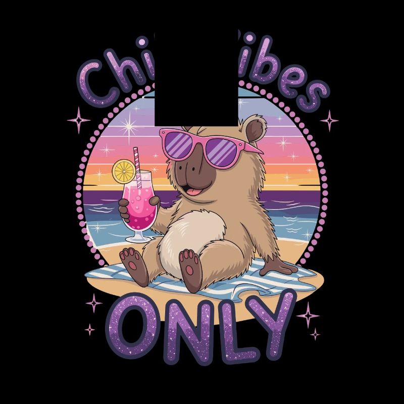 Chill Vibes Only Sommer Strand Party Capybara