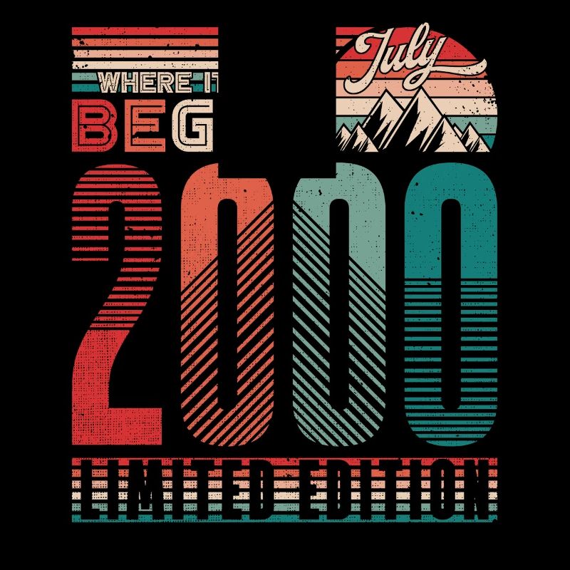 Birthday 2000 Vintage July Retro Gift