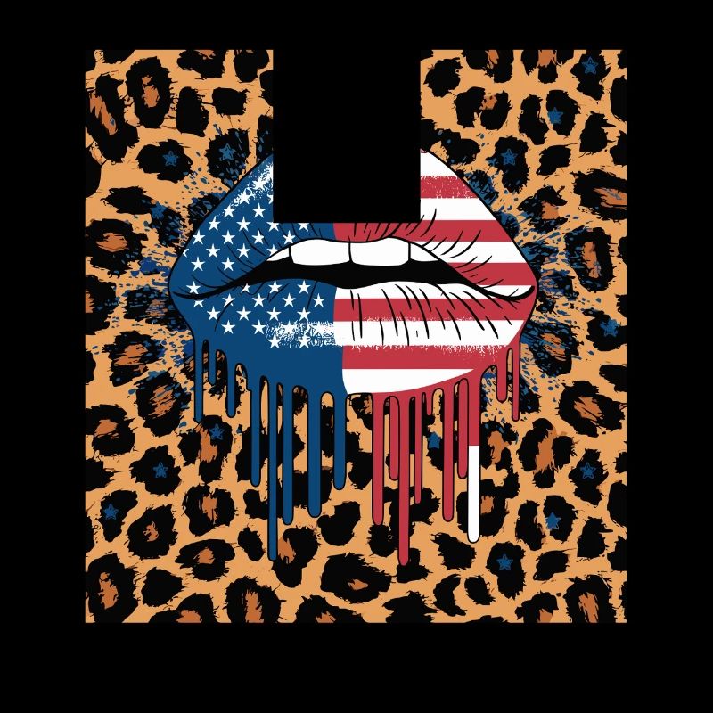 Leopard Lips with USA Flag