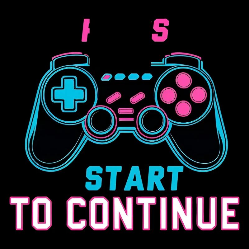 Press Start to Continue – Retro Neon Controller